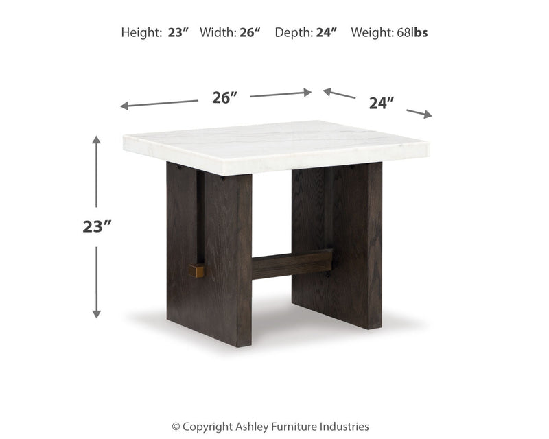 Burkhaus White/Dark Brown Coffee Table and 2 End Tables Set from Ashley - DMV Furniture