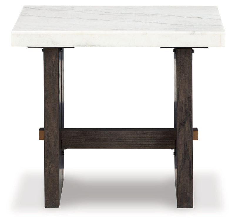 Burkhaus White/Dark Brown Coffee Table and 2 End Tables Set from Ashley - DMV Furniture