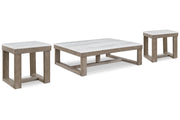 Loyaska Brown/Ivory Coffee Table and 2 End Tables -  Ashley - DMV Furniture