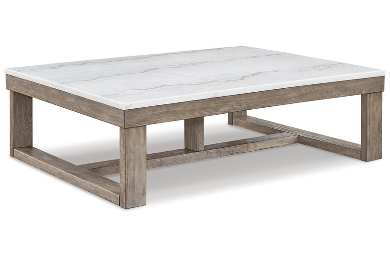 Loyaska Brown/Ivory Coffee Table and 2 End Tables -  Ashley - DMV Furniture