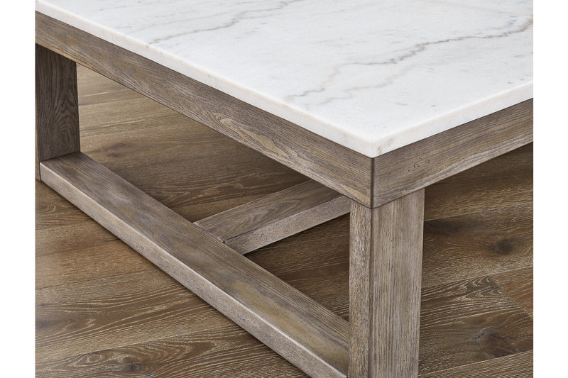Loyaska Brown/Ivory Coffee Table and 2 End Tables -  Ashley - DMV Furniture