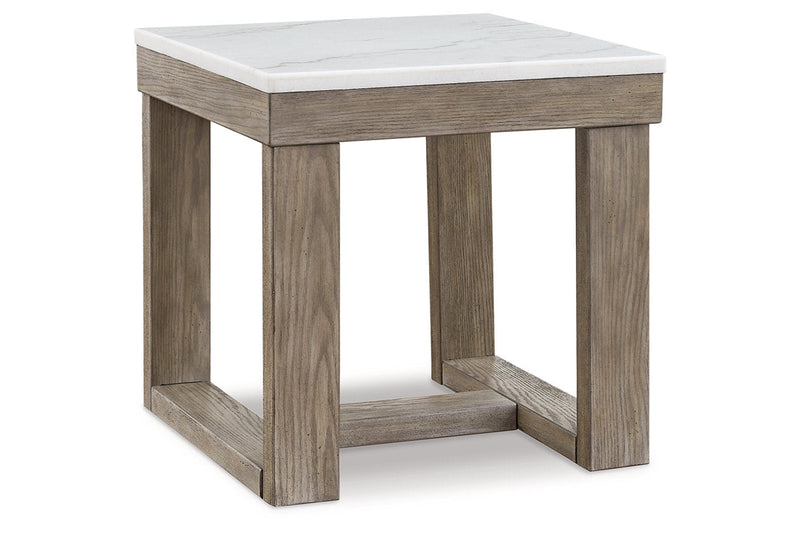 Loyaska Brown/Ivory Coffee Table and 2 End Tables -  Ashley - DMV Furniture