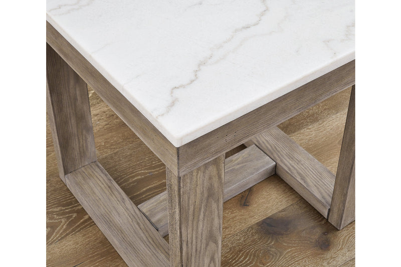 Loyaska Brown/Ivory Coffee Table and 2 End Tables -  Ashley - DMV Furniture
