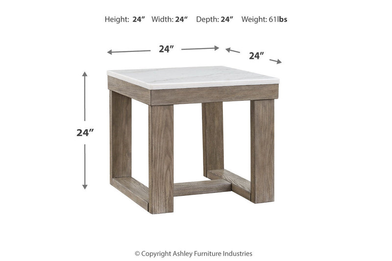 Loyaska Brown/Ivory Coffee Table and 2 End Tables -  Ashley - DMV Furniture