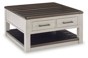 Darborn Gray/Brown Lift-top Coffee Table and 2 Chairside End Tables -  Ashley - DMV Furniture