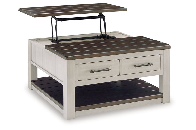 Darborn Gray/Brown Lift-top Coffee Table and 2 Chairside End Tables -  Ashley - DMV Furniture
