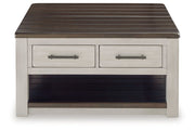 Darborn Gray/Brown Lift-top Coffee Table and 2 Chairside End Tables -  Ashley - DMV Furniture