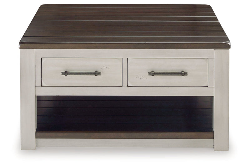 Darborn Gray/Brown Lift-top Coffee Table and 2 Chairside End Tables -  Ashley - DMV Furniture