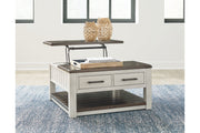 Darborn Gray/Brown Lift-top Coffee Table and 2 Chairside End Tables -  Ashley - DMV Furniture