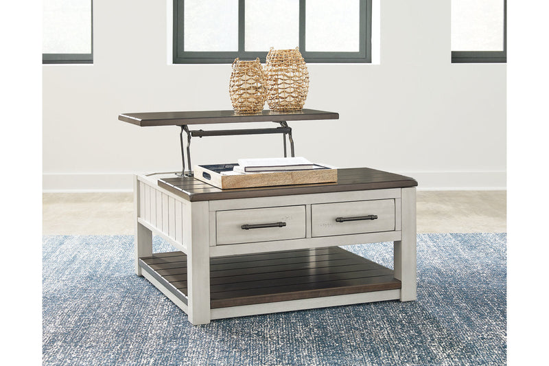 Darborn Gray/Brown Lift-top Coffee Table and 2 Chairside End Tables -  Ashley - DMV Furniture
