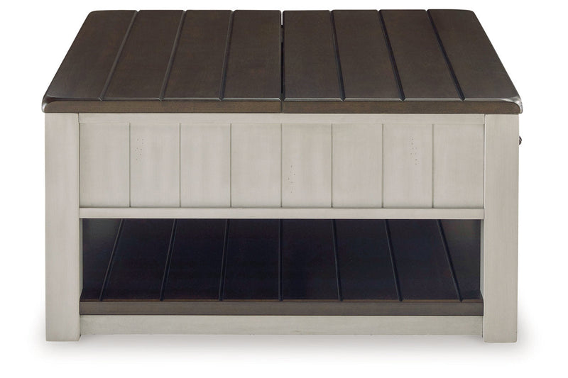 Darborn Gray/Brown Lift-top Coffee Table and 2 Chairside End Tables -  Ashley - DMV Furniture