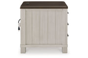 Darborn Gray/Brown Lift-top Coffee Table and 2 Chairside End Tables -  Ashley - DMV Furniture