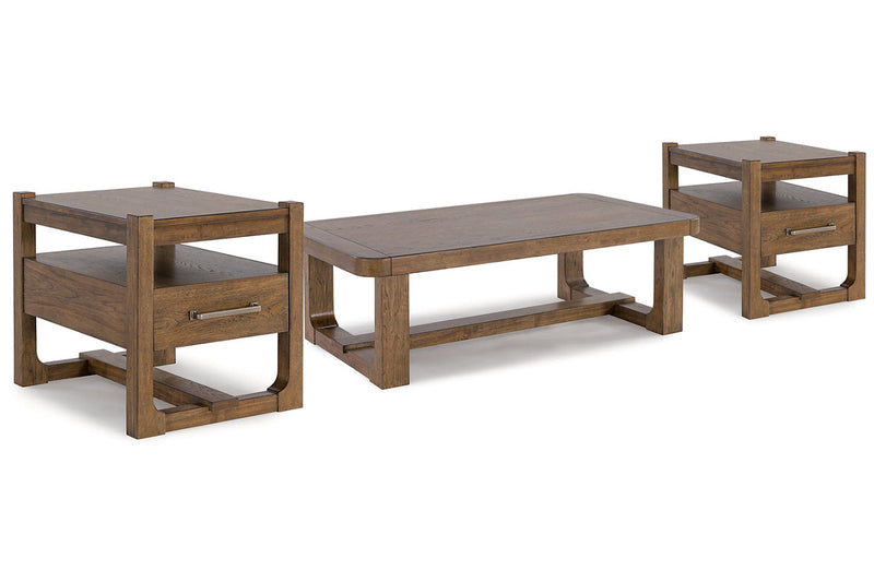 Cabalynn Light Brown Coffee Table and 2 End Tables -  Ashley - DMV Furniture
