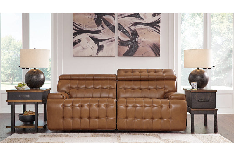 Temmpton Chocolate 2-Piece Power Reclining Sectional Loveseat -  Ashley - DMV Furniture