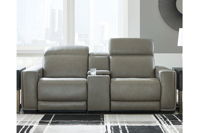 Correze Gray 3-Piece Power Reclining Loveseat from Ashley - DMV Furniture