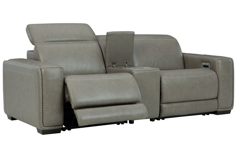 Correze Gray 3-Piece Power Reclining Loveseat from Ashley - DMV Furniture