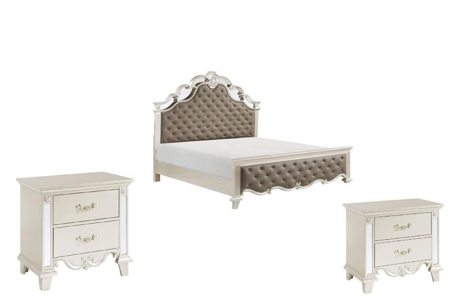 Ever 3 Piece Queen Bedroom Set In Champagne 1429-1*3 | Homelegance