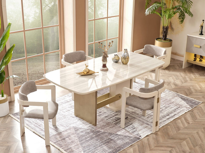 Urla 80" Wide 6 Person Dining Table