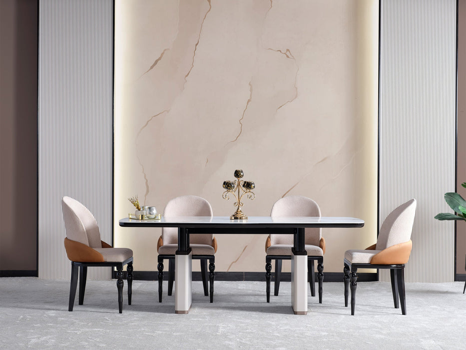 Voyance 80.3" Wide 6 Person Dining Table
