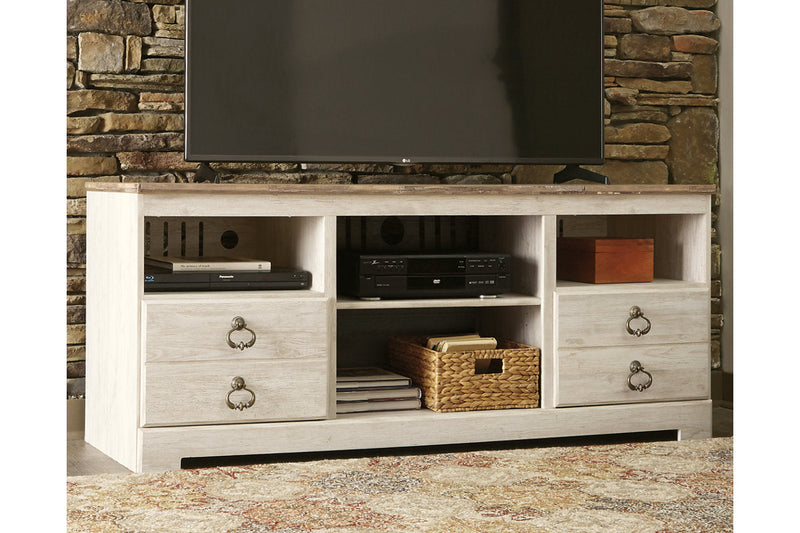 Willowton Whitewash 3-Piece Entertainment Center -  Ashley - DMV Furniture