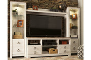 Willowton Whitewash 3-Piece Entertainment Center -  Ashley - DMV Furniture