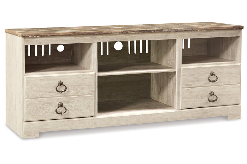 Willowton Whitewash 3-Piece Entertainment Center -  Ashley - DMV Furniture