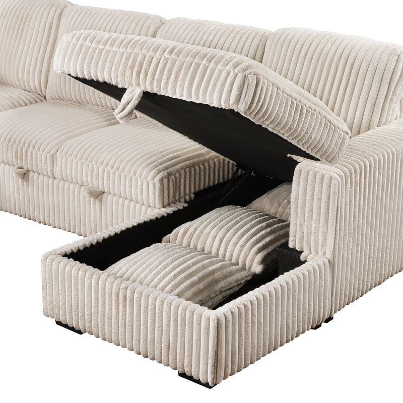 Devonshire Pull-Out Sleeper Sectional Sofa