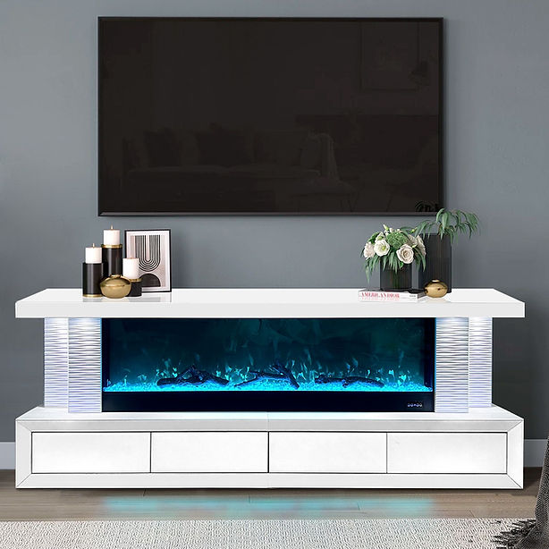 LEBANOW - WHITE FIREPLACE WITH LED