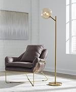 Abanson Amber/Gold Finish Floor Lamp - DMV FurnitureFloor Lamps