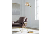 Abanson Amber/Gold Finish Floor Lamp - DMV FurnitureFloor Lamps