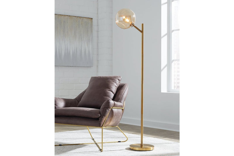 Abanson Amber/Gold Finish Floor Lamp - DMV FurnitureFloor Lamps