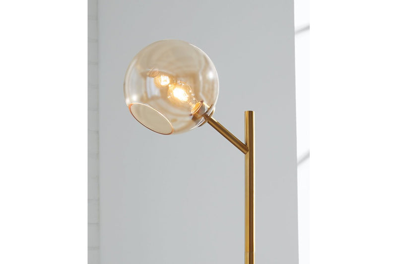Abanson Amber/Gold Finish Floor Lamp - DMV FurnitureFloor Lamps
