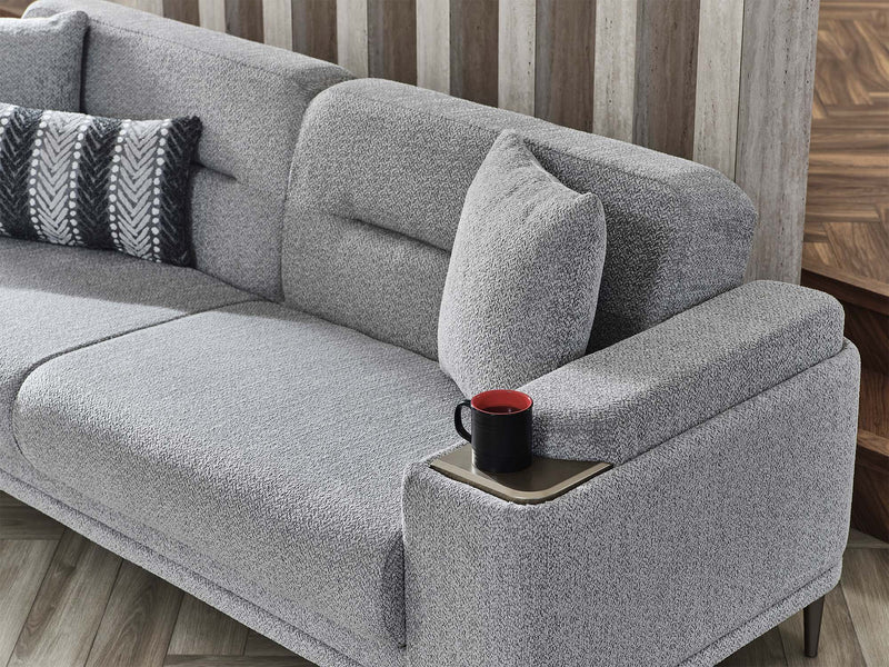Abant Convertible Sofa in Light Grey - 200-SER-ABA-PINAR17-3