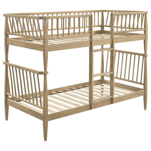 Abram Windsor Twin Over Twin Wood Bunk Bed with Ladder Almond - 460061T