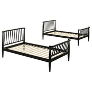 Abram Windsor Twin Over Twin Wood Bunk Bed with Ladder Black - 460061BLKT