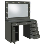 Acena 7-drawer Vanity Set with Lighting Grey High Gloss - 931145