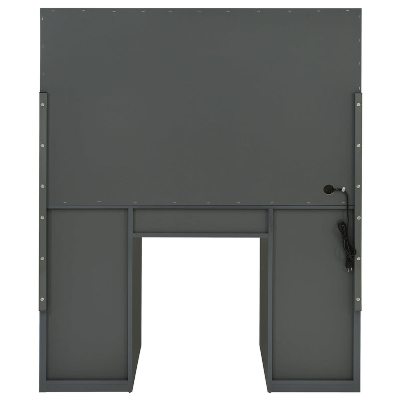 Acena 7-drawer Vanity Set with Lighting Grey High Gloss - 931145