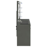 Acena 7-drawer Vanity Set with Lighting Grey High Gloss - 931145