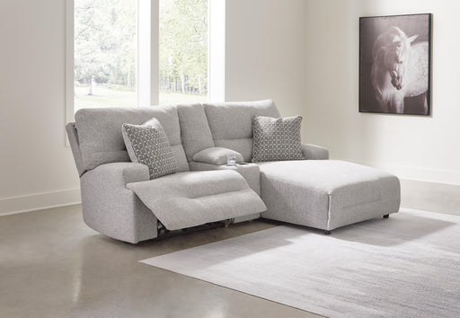 Acklen Place Pewter 3-Piece Power Reclining Sectional Sofa with Chaise - 93605S4