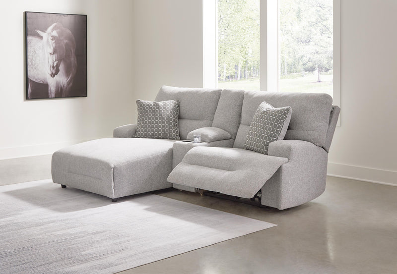 Acklen Place Pewter 3-Piece Power Reclining Sectional Sofa with Chaise - 93605S5