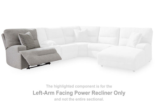 Acklen Place Pewter Left-Arm Facing Power Recliner - 9360558