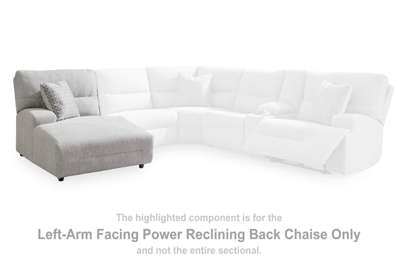 Acklen Place Pewter Left-Arm Facing Power Reclining Back Chaise - 9360579