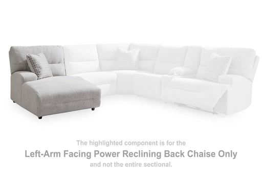 Acklen Place Pewter Left-Arm Facing Power Reclining Back Chaise - 9360579