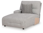 Acklen Place Pewter Left-Arm Facing Power Reclining Back Chaise - 9360579