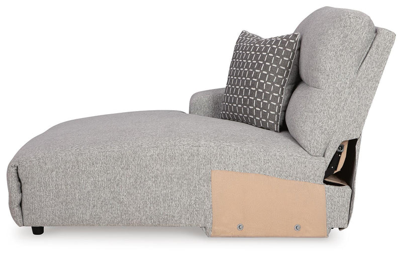 Acklen Place Pewter Left-Arm Facing Power Reclining Back Chaise - 9360579