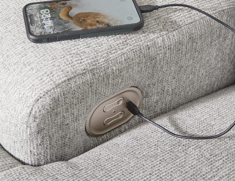 Acklen Place Pewter Oversized Power Recliner - 9360582