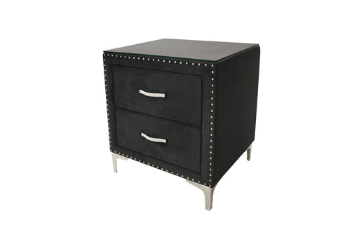Crown Mark Furniture Lucinda 2 Drawer Nightstand in Black image