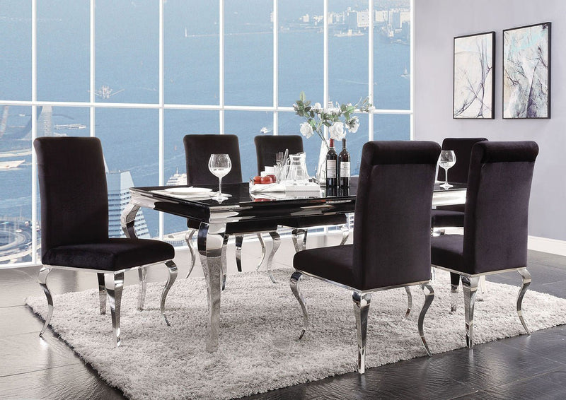 Ada Black Glass Dining Set - DMV FurnitureDining Room Set