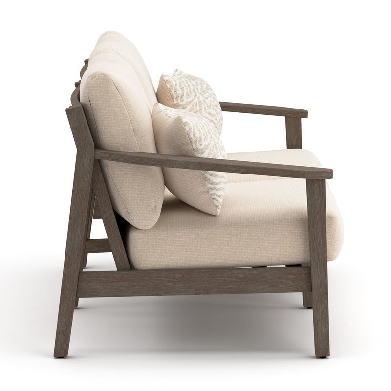Adams Lane Dark Brown/Beige Outdoor Loveseat - PCP602-835