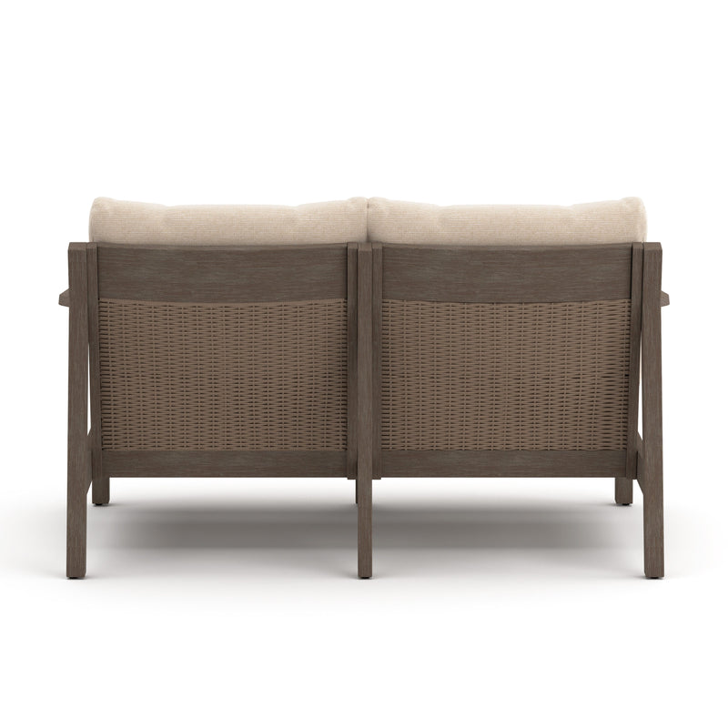Adams Lane Dark Brown/Beige Outdoor Loveseat - PCP602-835